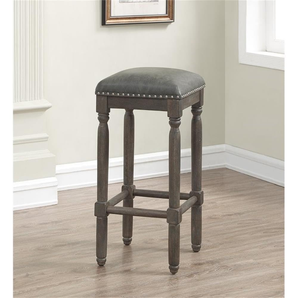 American Woodcrafters Bronson 26-Inch Driftwood Gray Wood Backless Counter Stool
