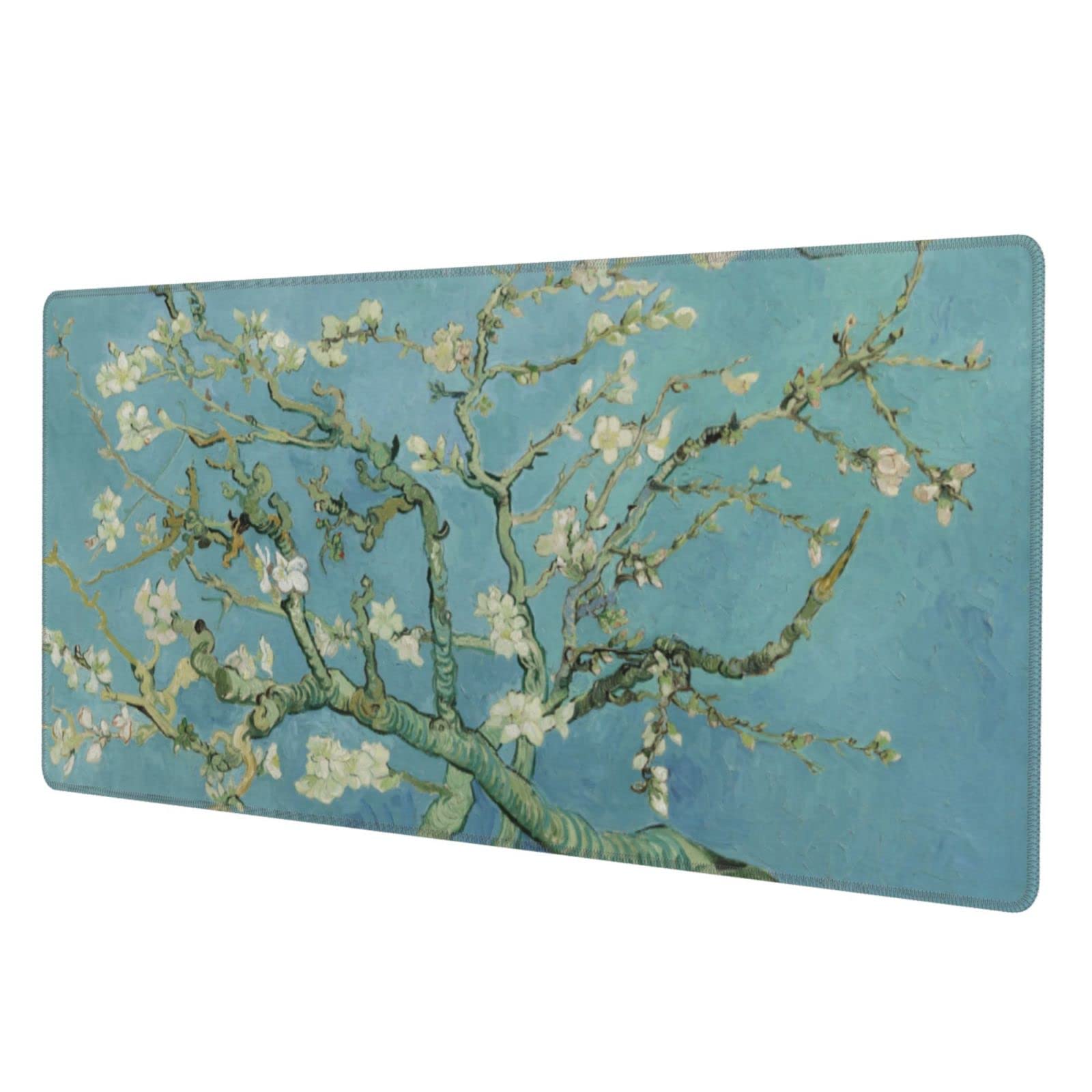 Van Gogh Almond Blossom Gaming Mouse Pad Non Slip Xl Large Mousepad Stitched Edge Rubber Base Desk Mat For Laptop Pc Computer
