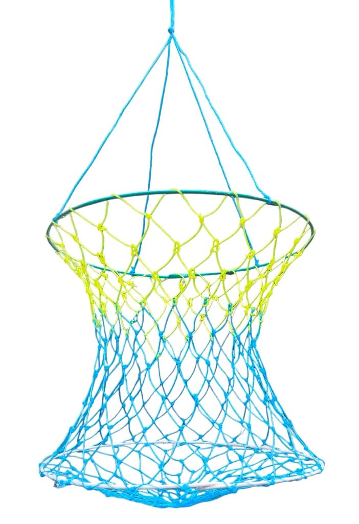 Orgo Dream Hanging Storage Net Basket, 30 cm Round Nylon Rope Mesh, Multipurpose Fruits and Vegetables Organiser  3 Piece