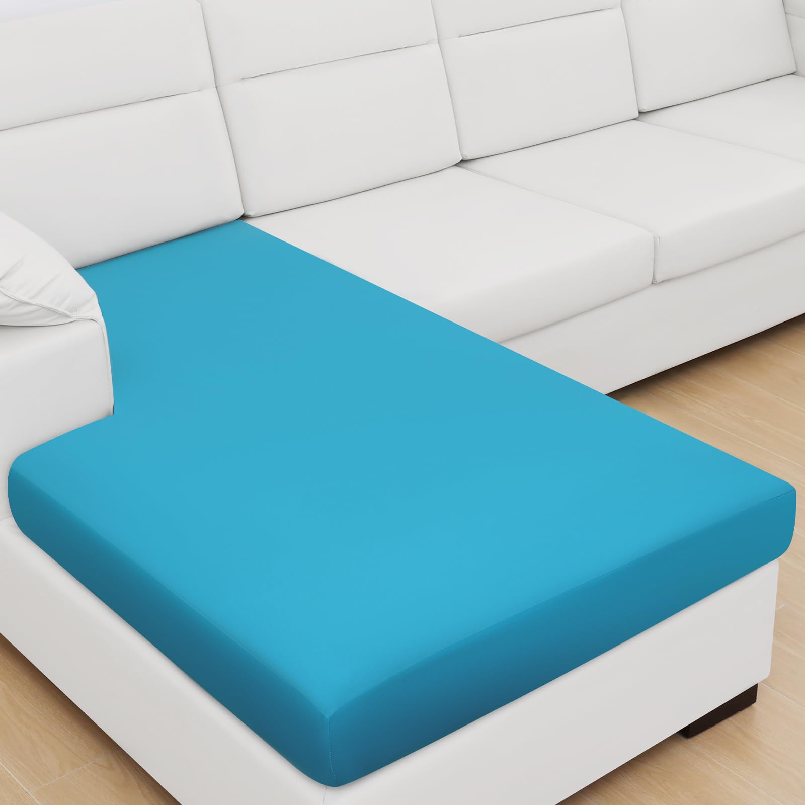 Smiry Printed Couch Cushion Covers, Stretch Sofa Cushion Covers Replacement, Soft L Shape Sofa Covers Washable, Non-Slip Chaise