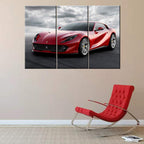 3 Pieces Red Sport Car In Black And White Posters Canvas Framed Wall Art Racing Cars Pictures Printed On Canvas Painting Artwork