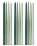 Viyffo 12 Inch Green Taper Candles Set of 12 Unscented Smokeless Long Tall Tapered Candle for Candlesticks Sticks Wedding Advent