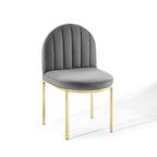 Modway Isla Dining Side Chair Performance Velvet Set Of 2 In Gold Gray