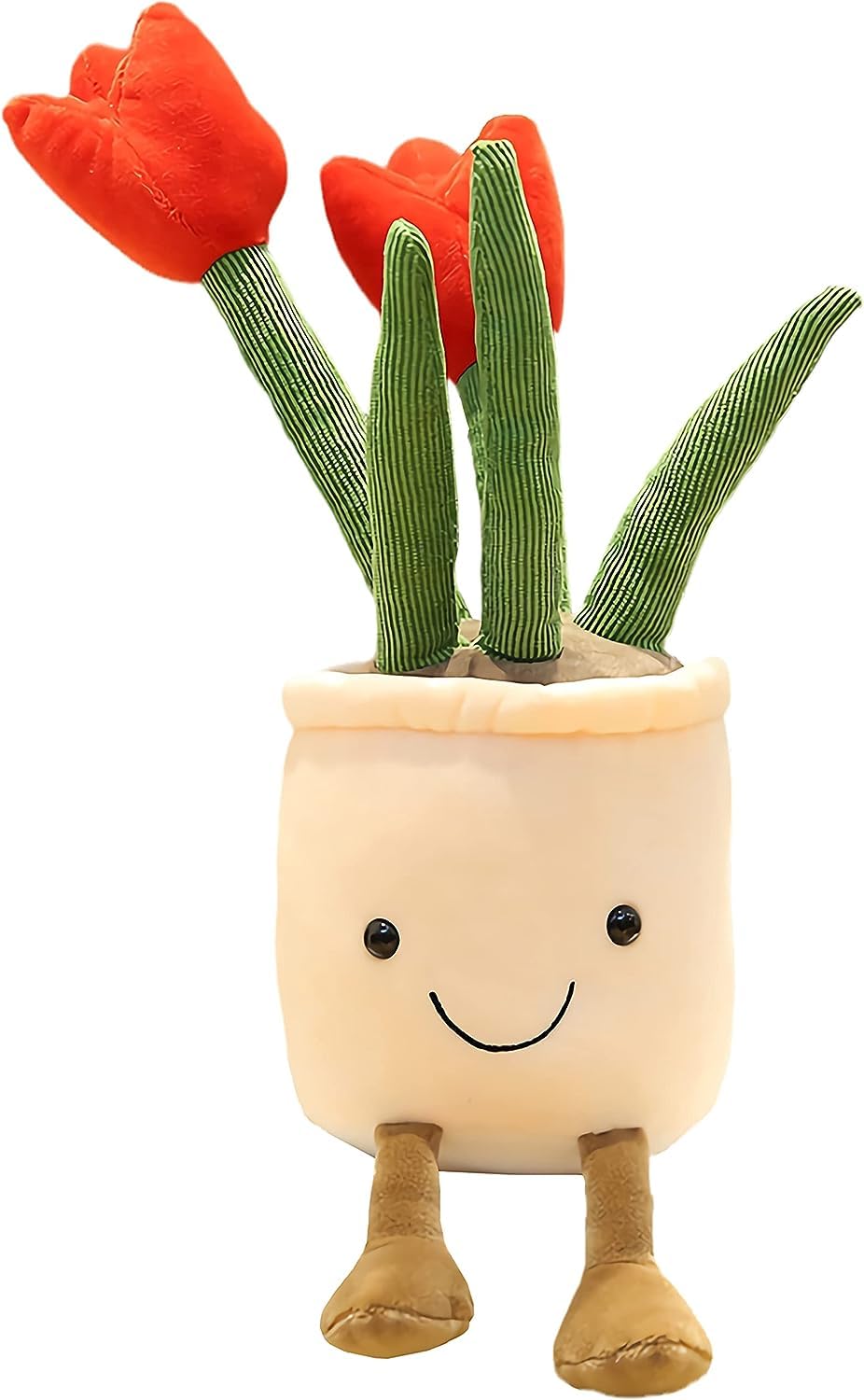 Red Tulip Plush Toy - 13.7' Cute Flower Pillow & Stuffed Animal, Funny Plant Plush For Nature Room Decor