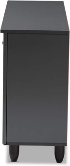 Click to see full view      5+  VIDEO Baxton Studio Wadia Modern and Contemporary Dark Gray 3-Door Wooden Entryway Shoe Storage Cabinet