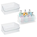 iDesign Portable Shower Caddy Basket, Set of 3, Clear/Frost