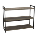 Household Essentials Ashwood 3 Tier Storage Shelf with Metal, Grey Shelves - Black Frame