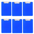 Tfdlcg Zm 6 Pcs Blue Plastic Clipboards,Bulk Clip Boards 8.5X11 With Pen Holder,A4 Letter Size,Hanging Clipboard Low Profile For