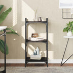 vidaXL 3-Tier Black Bookcase in Engineered Wood - Freestanding Bookshelf with Metal Frame for Home and Office Use, 15.7"x11.8"x33.9"