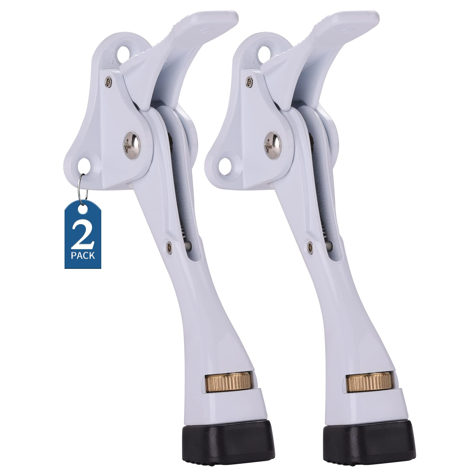 Gotega Door Stopper, 1/2/4 Packs Kickdown Door Stop With One Touch Adjustable Height And Rubber Tip, Door Stops (4 Inch X 2 Pack