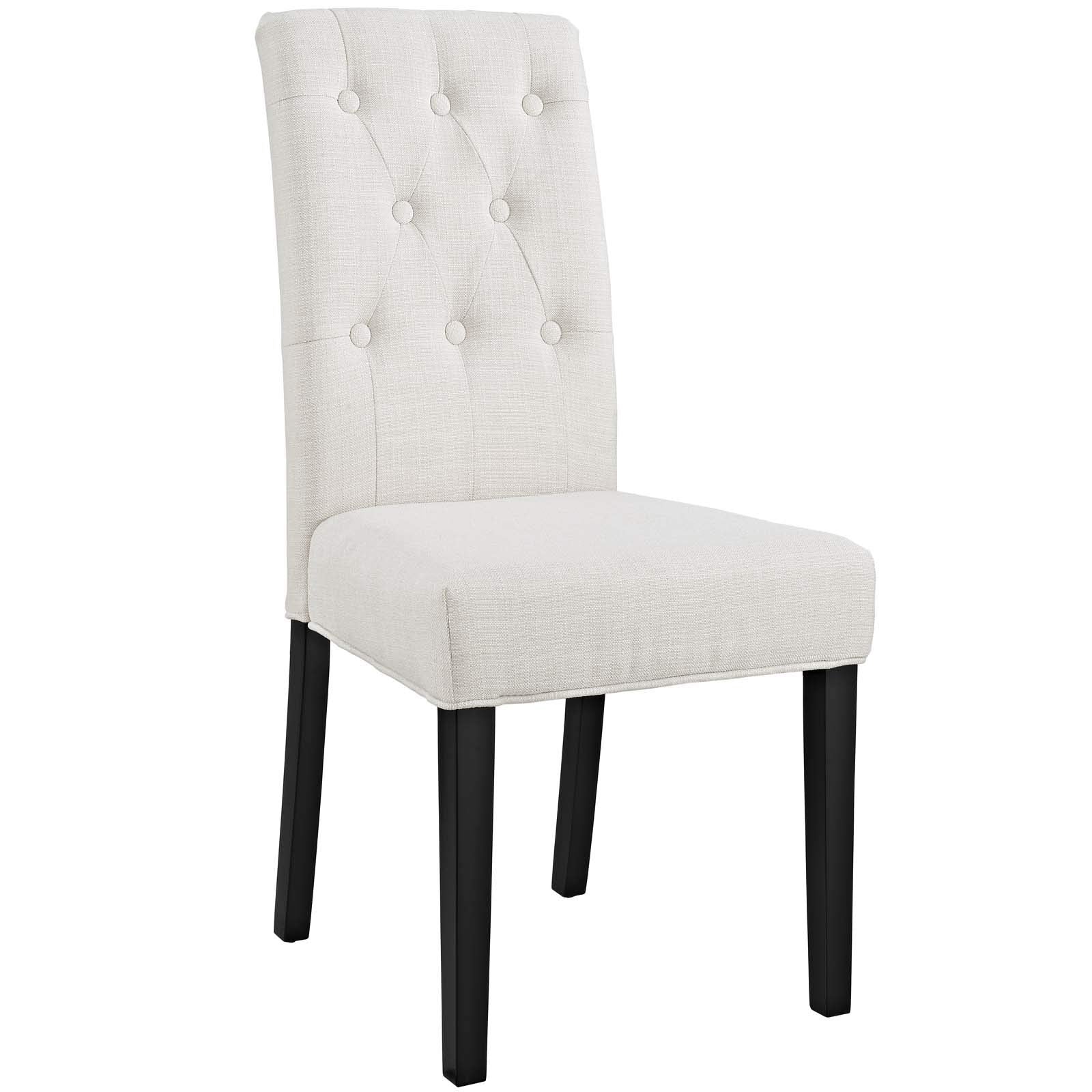 Modway Confer Modern Tufted Upholstered Fabric Parsons Four Kitchen And Dining Room Chairs In Beige