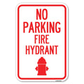 Signmission No Parking Fire Hydrant (With Graphic) | 12' X 18' Heavy-Gauge Aluminum Rust Proof Parking Sign | Protect Your Bus
