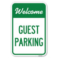 Welcome Guest Parking | 12' X 18' Heavy-Gauge Aluminum Rust Proof Parking Sign | Protect Your Business & Municipality | Made I