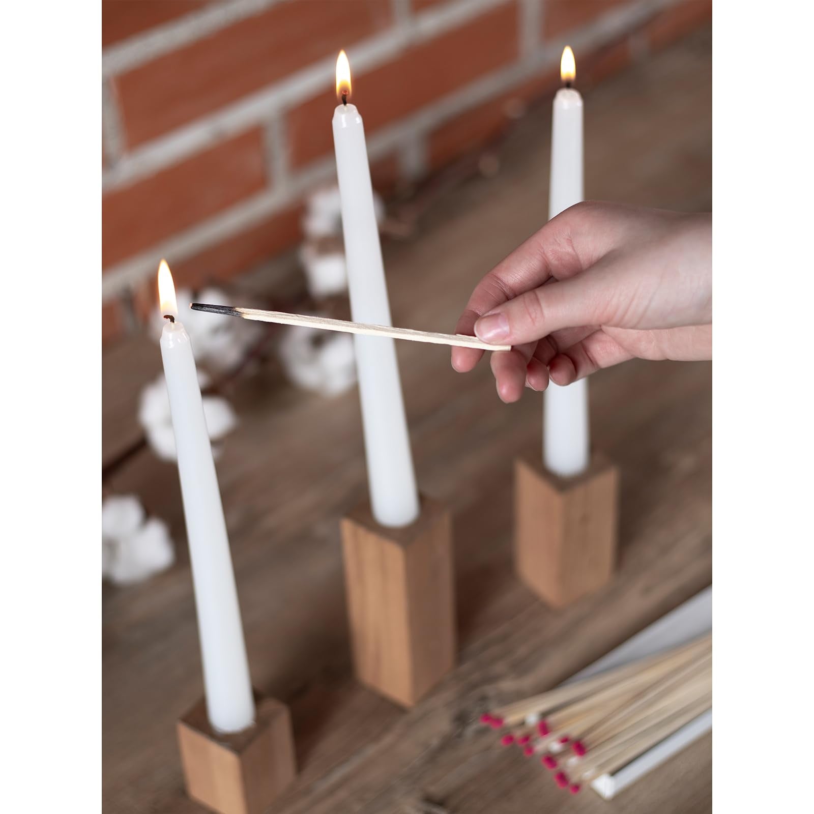 Candwax White Taper Candles 12 Inch Dripless - Set Of 12 Tapered Candles Ideal As Shabbat Candles - Smokeless And Unscented Tape