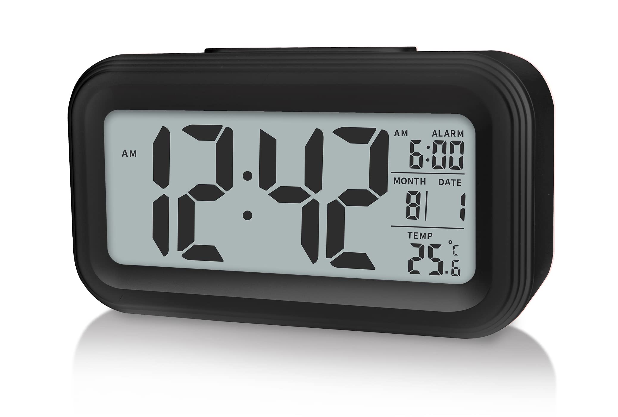 YUANRANER Digital Alarm Clock with Indoor Temperature, Battery Operated,Snooze Model,12/24H Display for Bedrooms Heavy Sleepers 