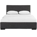 Hindes Upholstered Platform Bed, Grey, Twin/ Grey