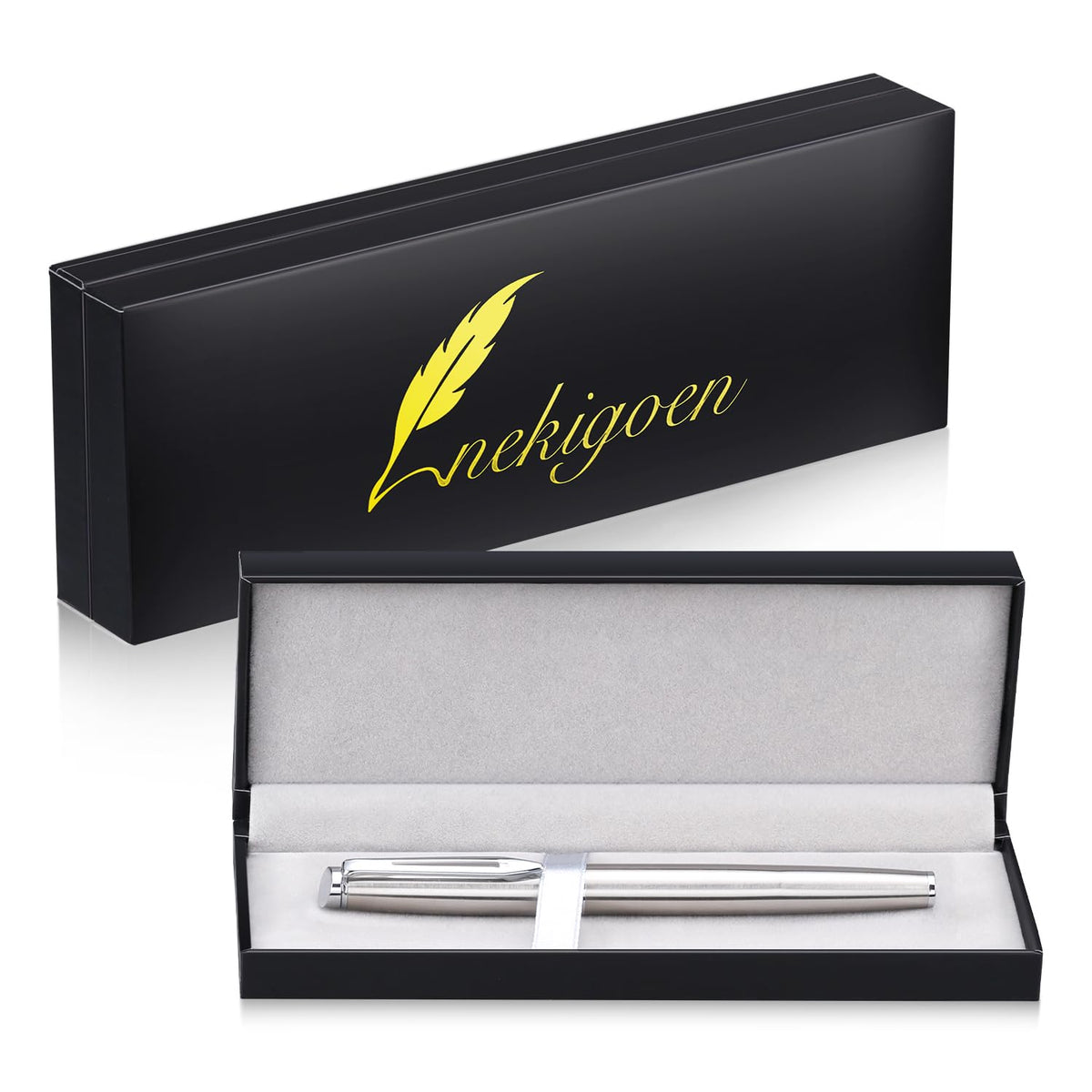 Nekigoen Rollerball Pen For Men Women Luxury Metal Executive Pens Home Office Use, With Delicate Box