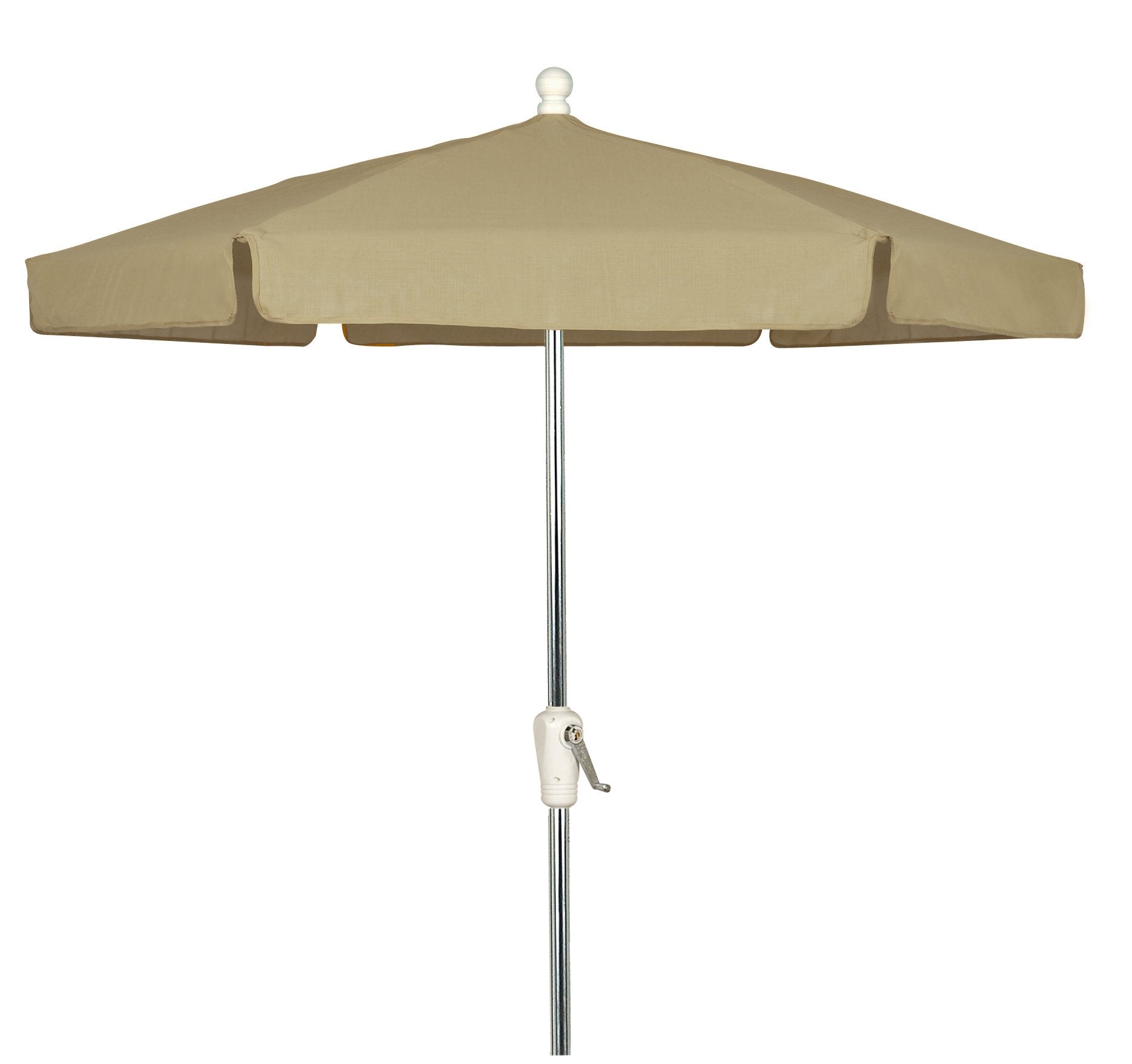 FiberBuilt Umbrellas Garden Umbrella with Push-Button Tilt, 7.5 Foot Beige Canopy and Bright Aluminum Pole