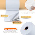 Tk Thermal King (30 Rolls) 3 1/8' 230' Feet White Thermal Paper Cash Register Pos Receipt, Fits All Credit Card Terminal Great