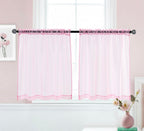 Pi Sheer Curtains,Small Window Treatment Light Voile With Rod Pocket For Café/Kitchen/Bedroom/Living Room 2 Panels (W42Xl36,Bright Pink)
