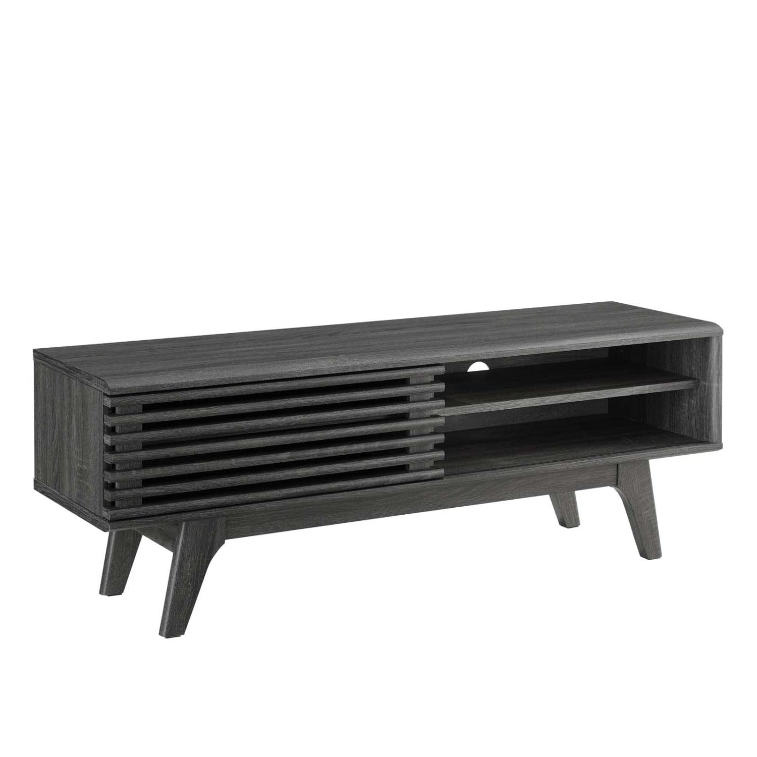 Modway Render Mid-Century Modern Low Profile 48 Inch TV Stand in Charcoal, 48&quot;