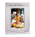 Haysom Interiors Beautiful Two Toned Silver Plated Grandchildren 4 x 6 Picture Frame with Black Velvet | Unique and Thoughtful G