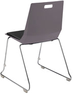 National Public Seating NPS LuvraFlex Stack Chair with Polypropylene Back/Padded Seat - Charcoal/Black