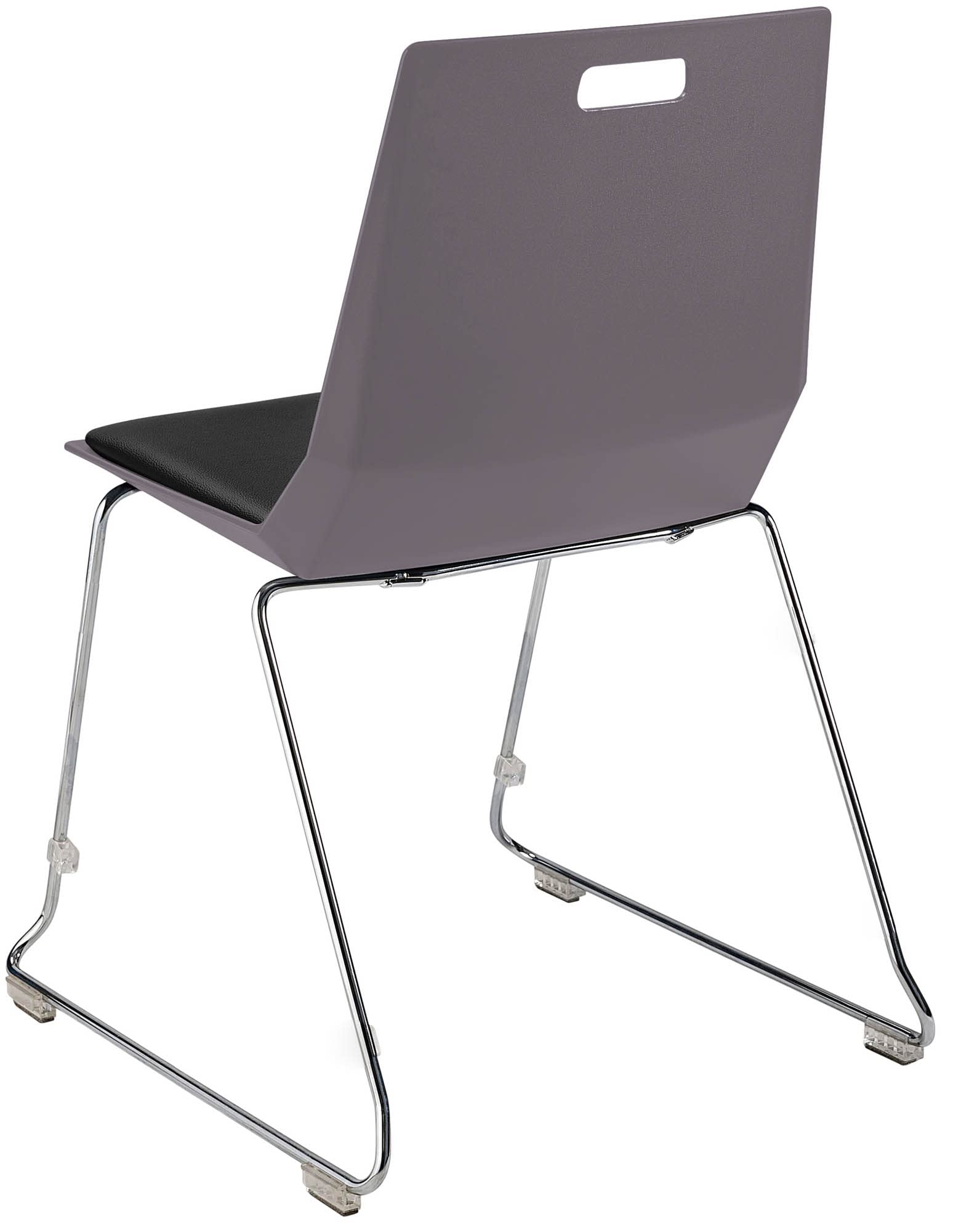 National Public Seating NPS LuvraFlex Stack Chair with Polypropylene Back/Padded Seat - Charcoal/Black