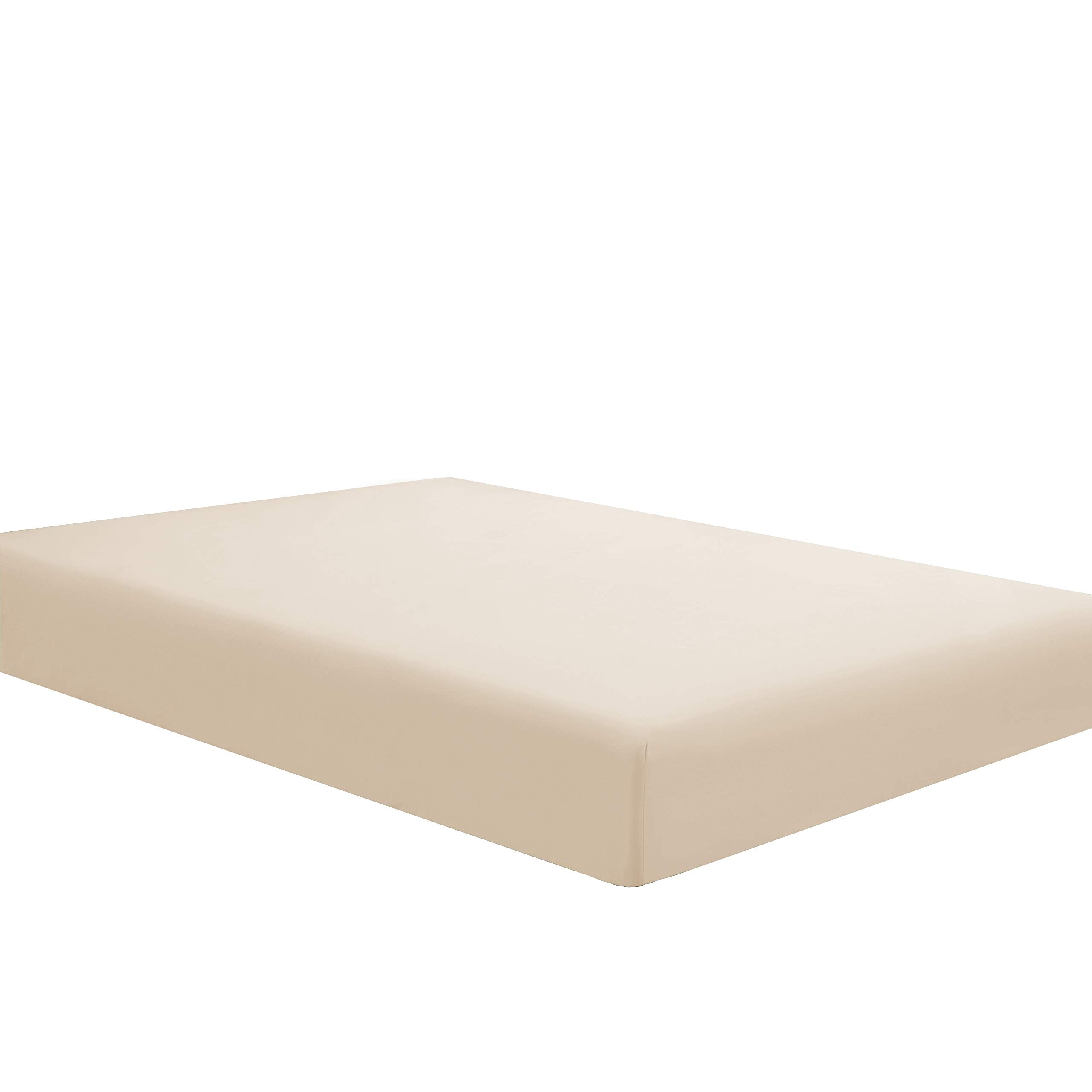 Sfoothome Fitted Sheet Twin Size With Deep Pockets - Soft And Comfortable Microfiber - Fade Wrinkle Resistant, Beige Mattress Sh