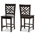 Baxton Studio Caron Modern Wood Cut-Out Back Counter Stool, Dark Brown, 2-Pieces/Set (180-2PC-11432HT)