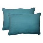 Pillow Perfect Forsyth Solid Indoor/Outdoor Large Lumbar Pillow Plush Fill, Weather And Fade Resistant, Large Lumbar - 16.5' X