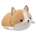 Levenkeness Corgi Dog Plush Pillow, Soft Cute Shiba Inu Akita Stuffed Animals Toy Gifts (Brown, 17.7 In)
