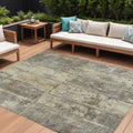 9' X 12' Beige Gold And Khaki Abstract Washable Indoor Outdoor Area Rug