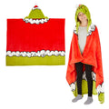 Franco D. Seuss The Grinch Holiday Christmas Kids Bedding Soft Cozy Hooded Throw Blanket, 40 In X 50 In, (Officially Licensed Pr