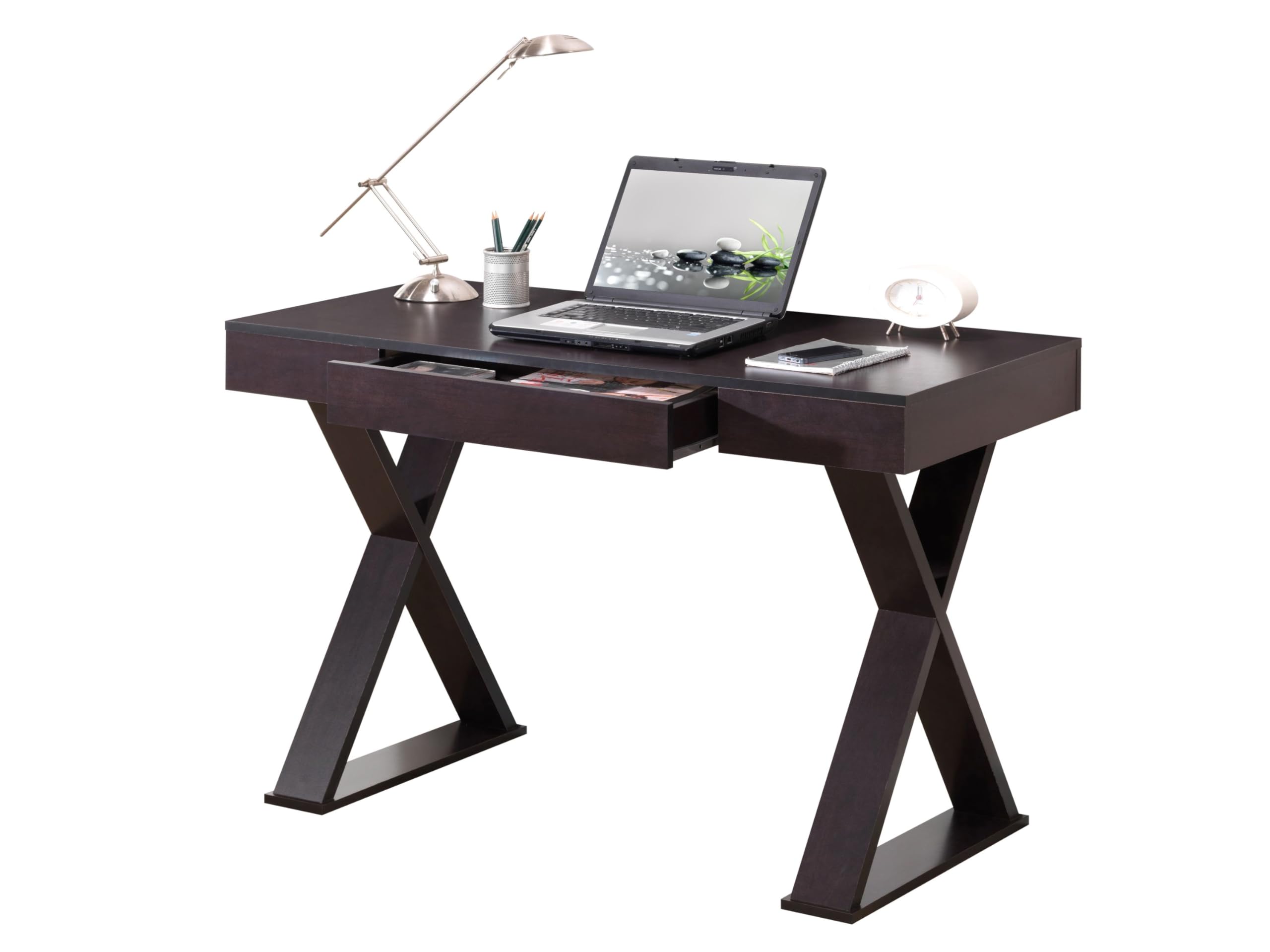 Techni Mobili Trendy Writing Desk With Drawer, Espresso