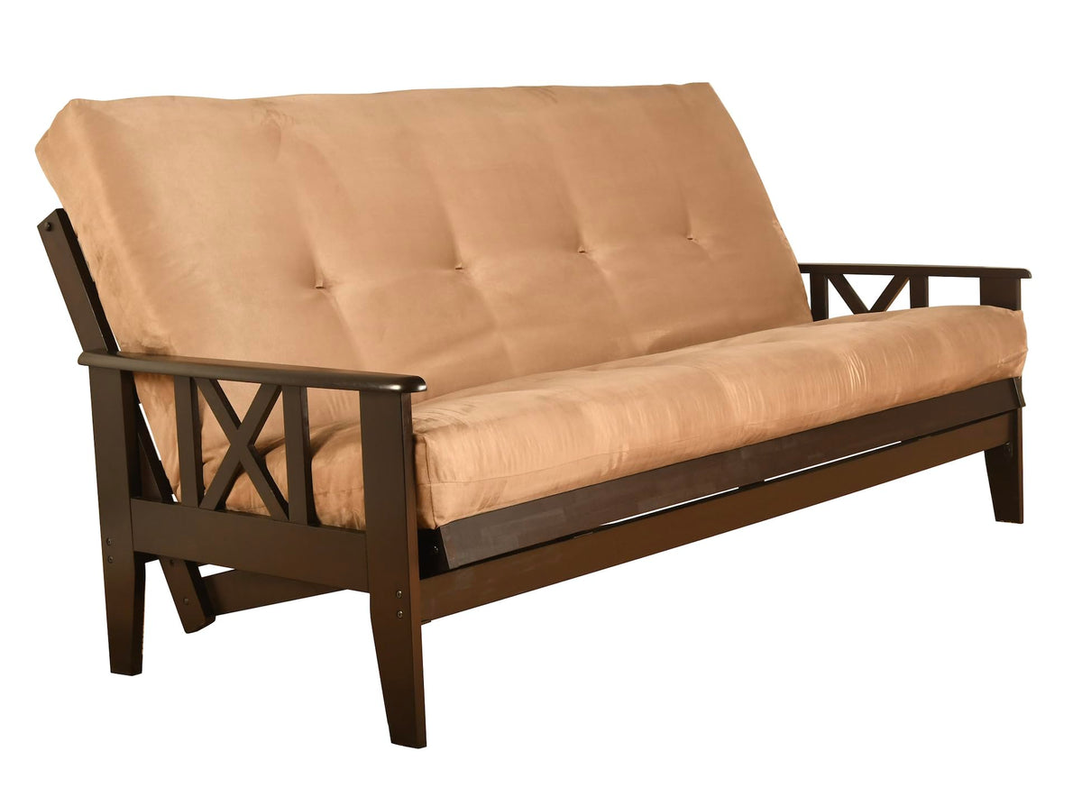 Kodiak Furniture Futon Mattress Only Innerspring Full Size Sleeper Bed Replacement Suede Fabric (Peat)