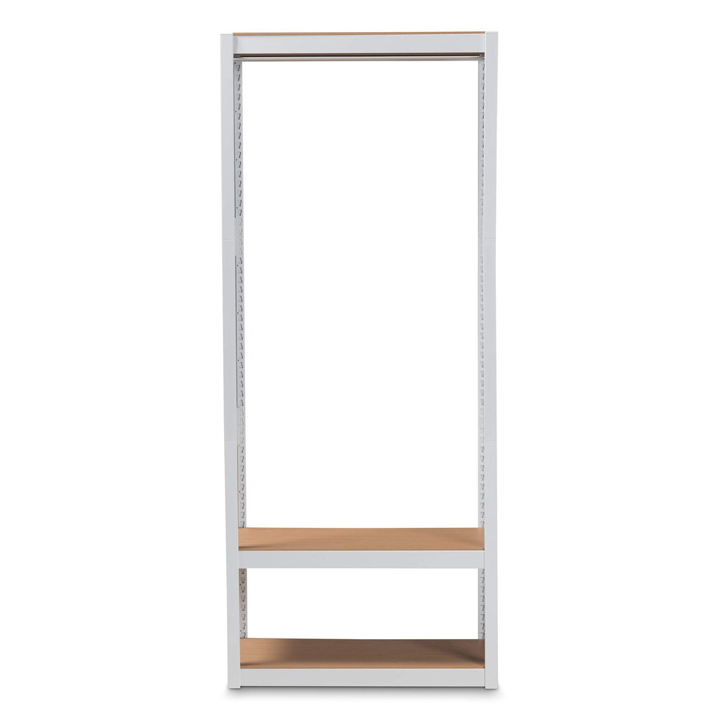 Baxton Studio Closet Storage Organizer, White/Brown