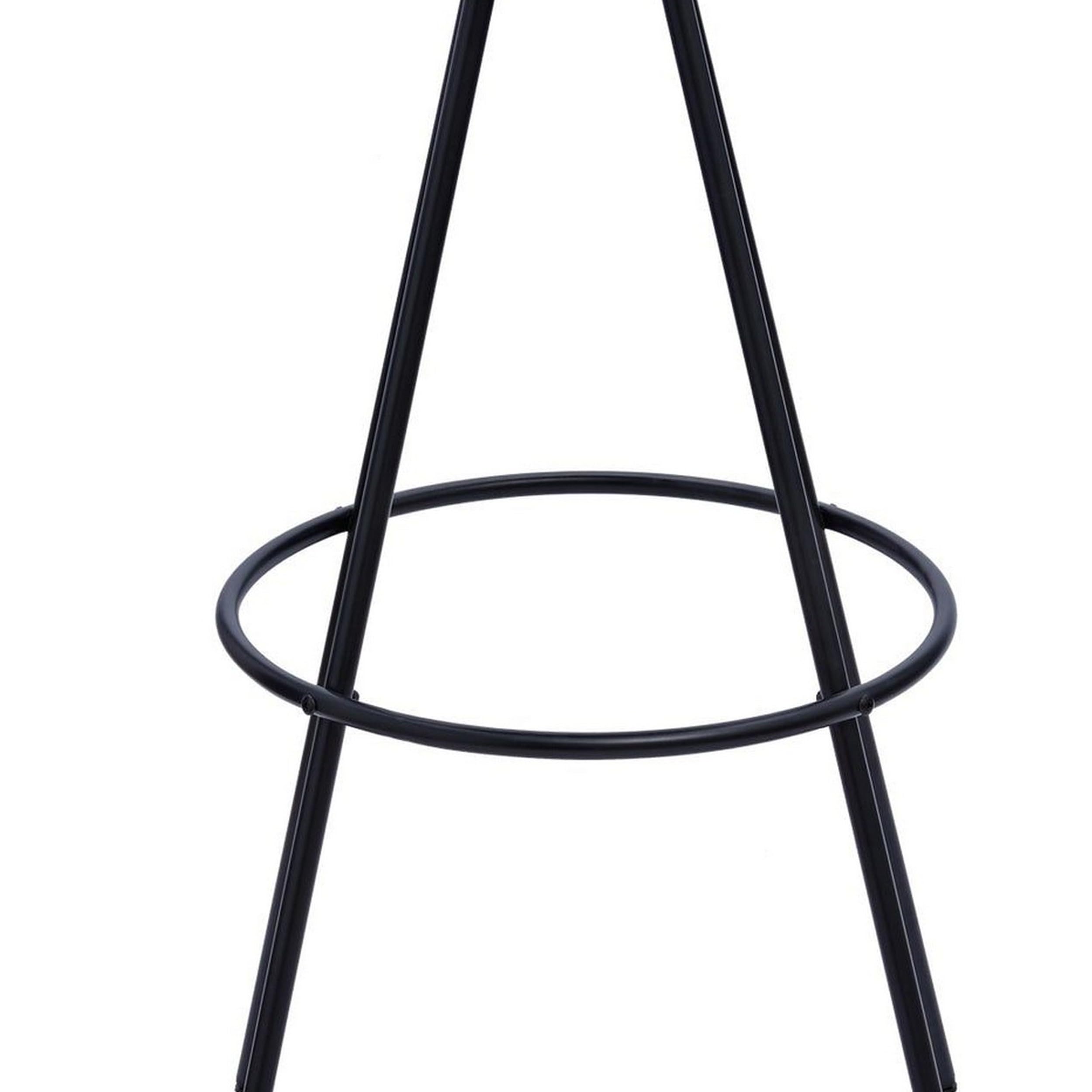Benjara Bm304656 44 In. Vigo Metal Angled Legs Modern Round Bar Height Pub Table Black