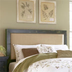 Progressive Furniture Willow Pine Upholstered Headboard, 64' X 4' X 55'/Queen, Distressed Black