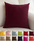 Tangdepot Handmade Decorative Solid 100% Cotton Canvas Throw Pillow Covers/Pillow Shams, (12'X18', Wine)
