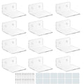 Acrylic Small Adhesive Wall Shelves,Mini Floating Shelves,Acrylic Display Shelves,Ledges for Pop Figures,Plant,Picture Photo Mod