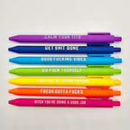 Cityhermit 11Pcs Funny Pens Set - Swear Word Ballpoint Pens, Multicolor, Plastic, Novelty Office Gifts for Adults, Model JL-D1160