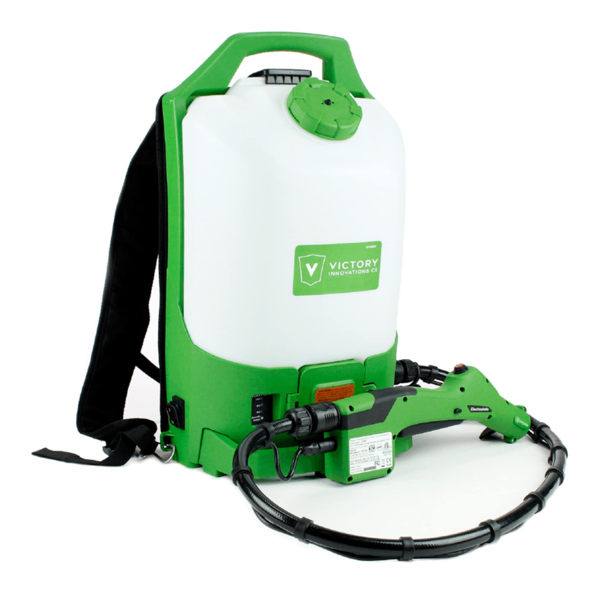 Victory Innovations Cordless Electrostatic Backpack Sprayer Machine For Disinfectants, Sanitizer, Cleaning,Green,Vp300Es