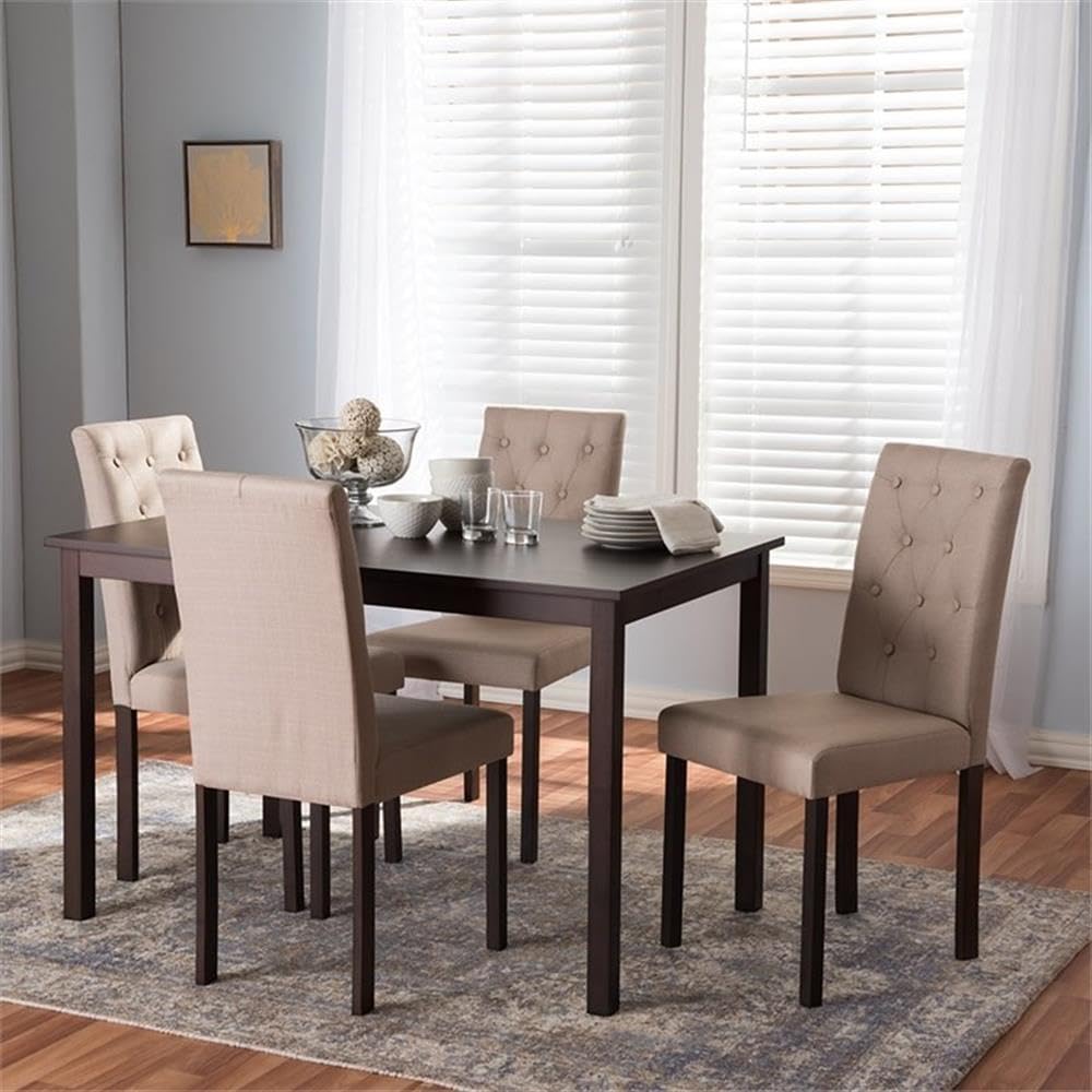 Baxton Studio Gardner Modern and Contemporary Upholstered Dining Set Beige