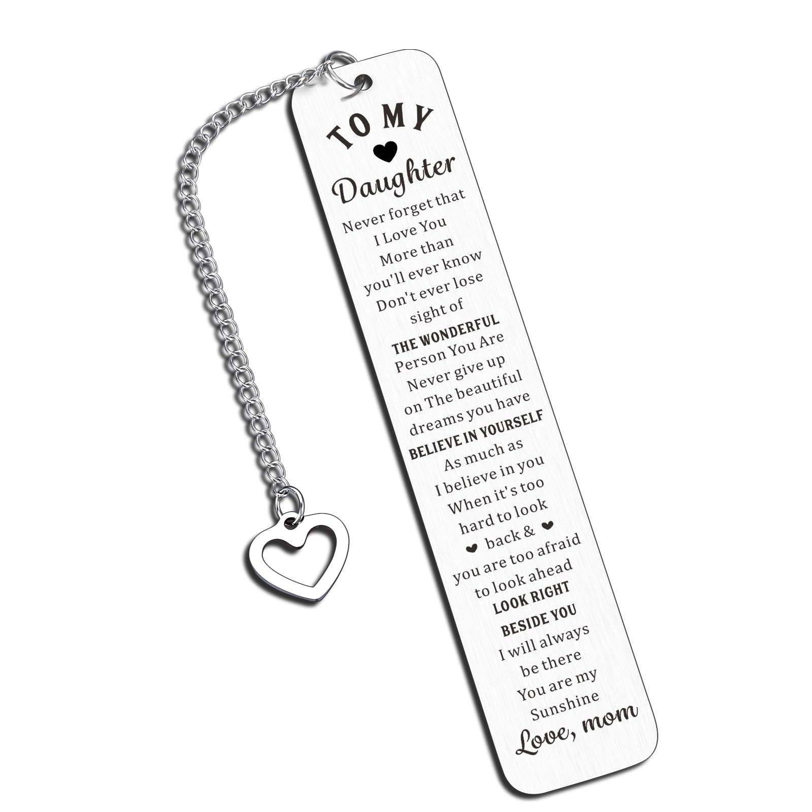 Valentine'S Day Gifts For Teen Girls 16-18 - Inspirational Bookmark To My Daughter Gifts, 16Th 18Th 21St Birthday Gifts For Daug