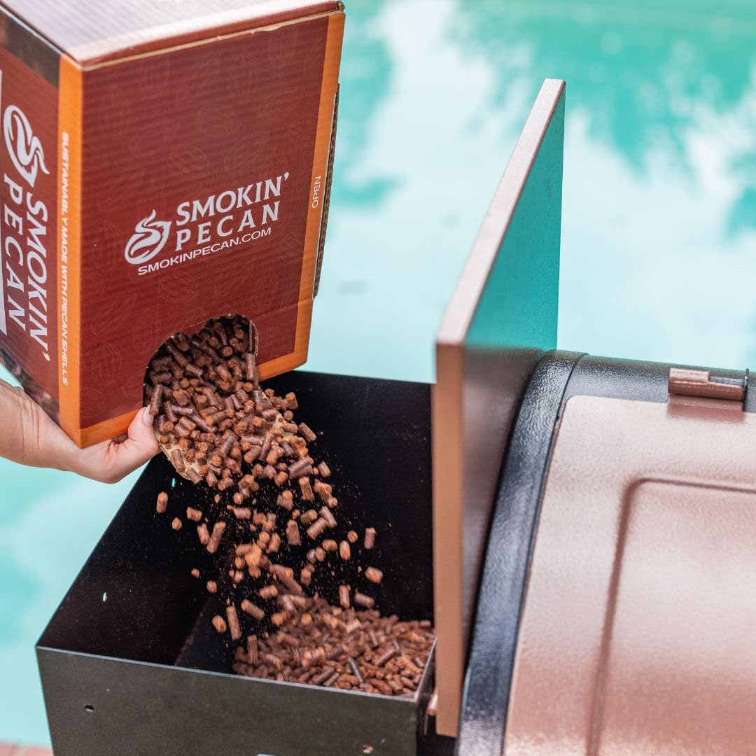 Smokin' Pecan 100% Pecan Shell Pellets - Smoking Pellets For Pellet Smokers, Or Any Outdoor Grills, 20 Lb. Box