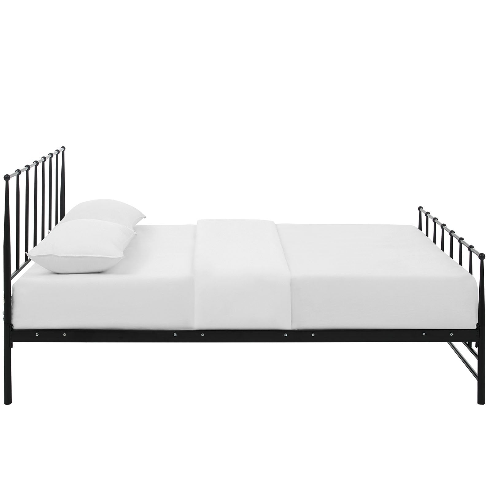 Modway Estate Steel Metal King Platform Bed With Metal Slat Support In Brown