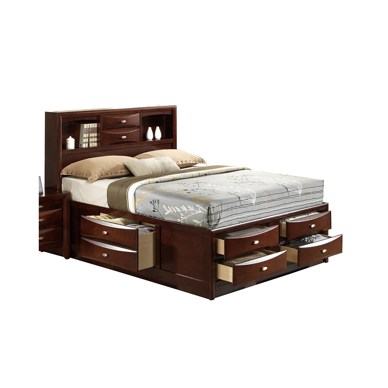 Global Furniture Merlot Queen Bed Platform