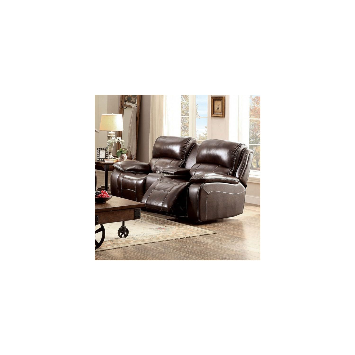 Benjara, Brown Benzara Transitional Style Loveseat