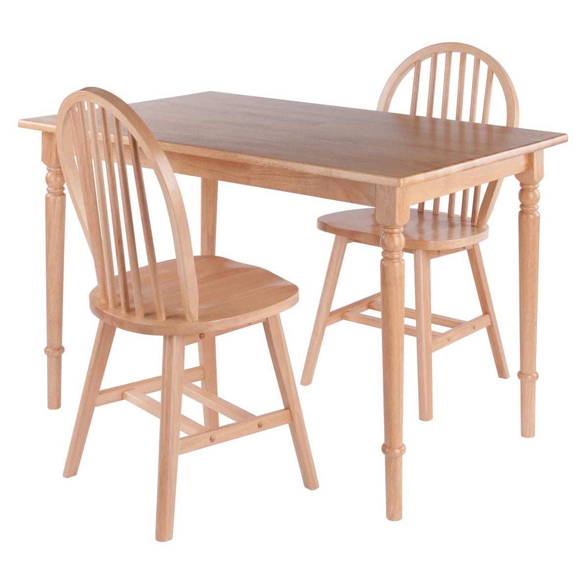 Ravenna 3-Pc Dining Table with Windsor Chairs - Natural